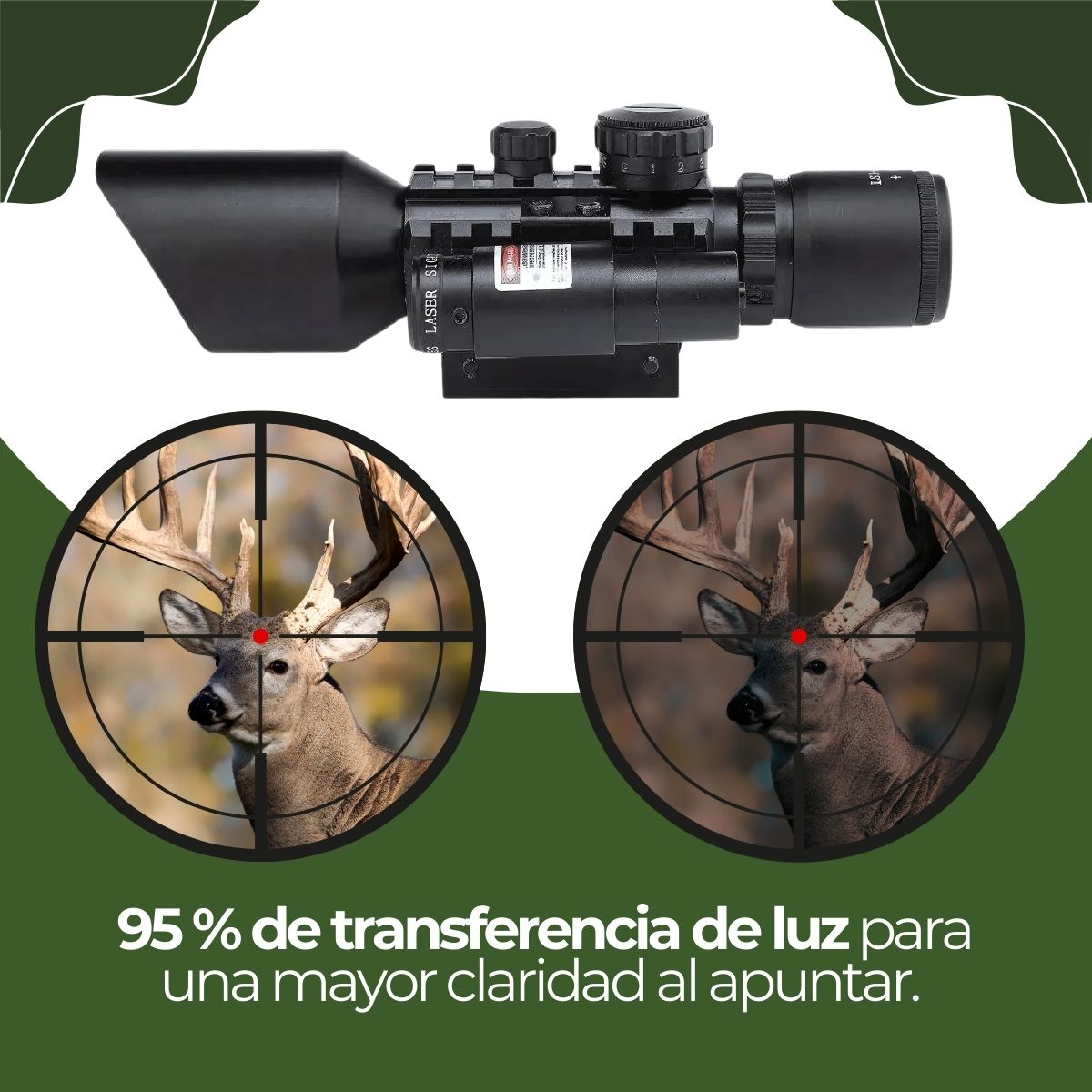 Mira Telescópica Rifles Retroiluminada con Láser M9
