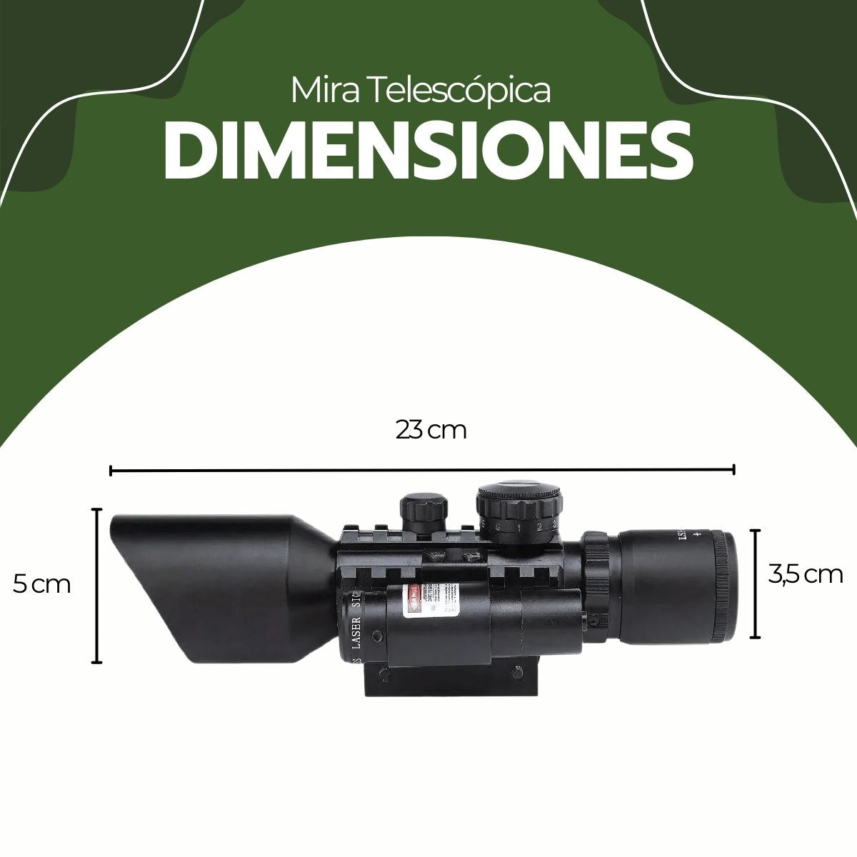 Mira Telescópica Rifles Retroiluminada con Láser M9