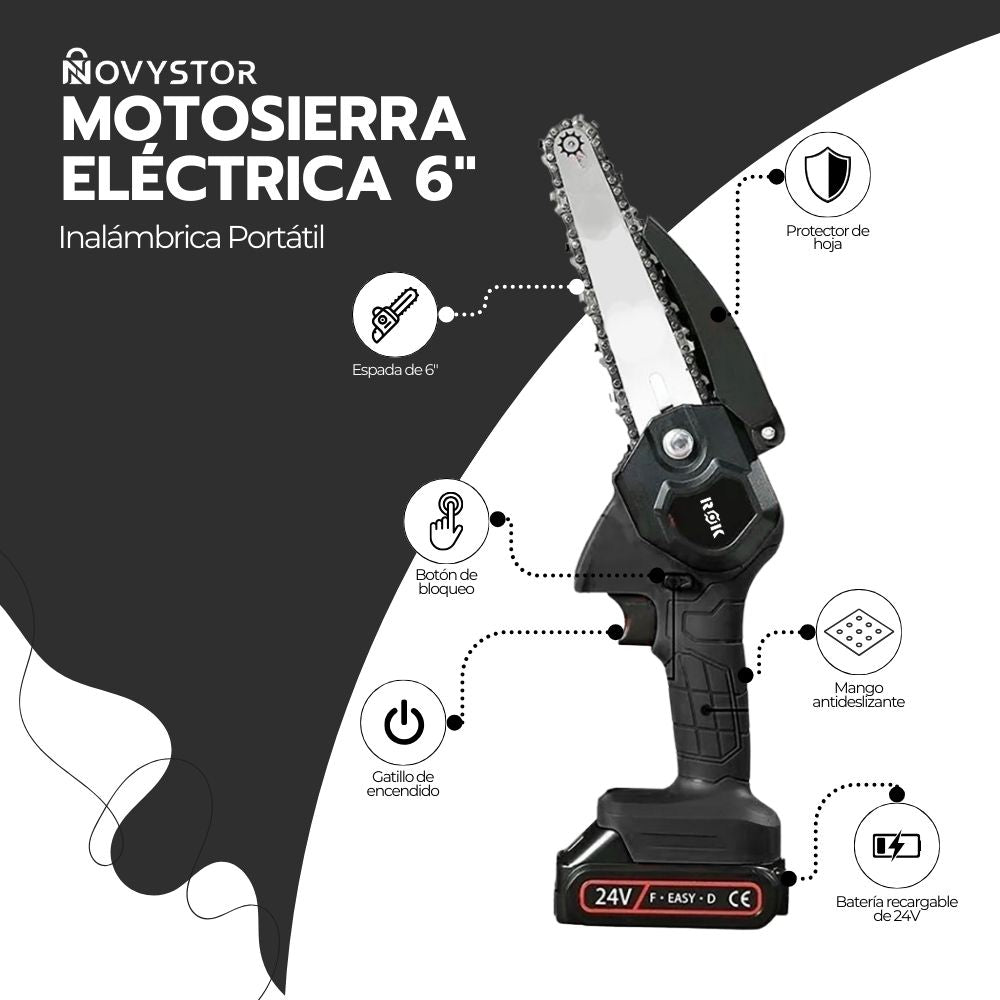 Motosierra Eléctrica Inalámbrica Portátil De 6 Pulgadas