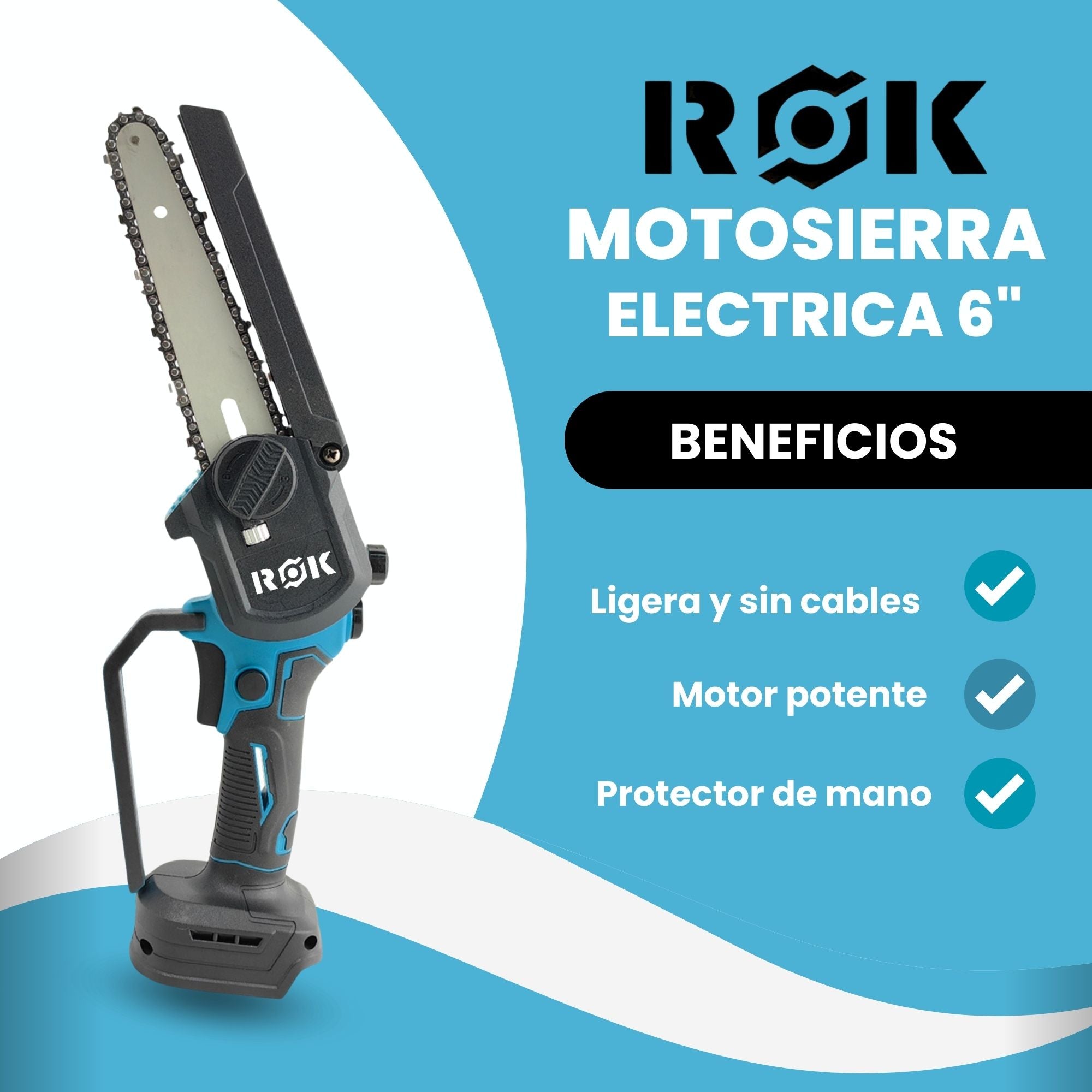 Electrosierra Motosierra inalámbrica 6"+Pantalla+ 2 baterías