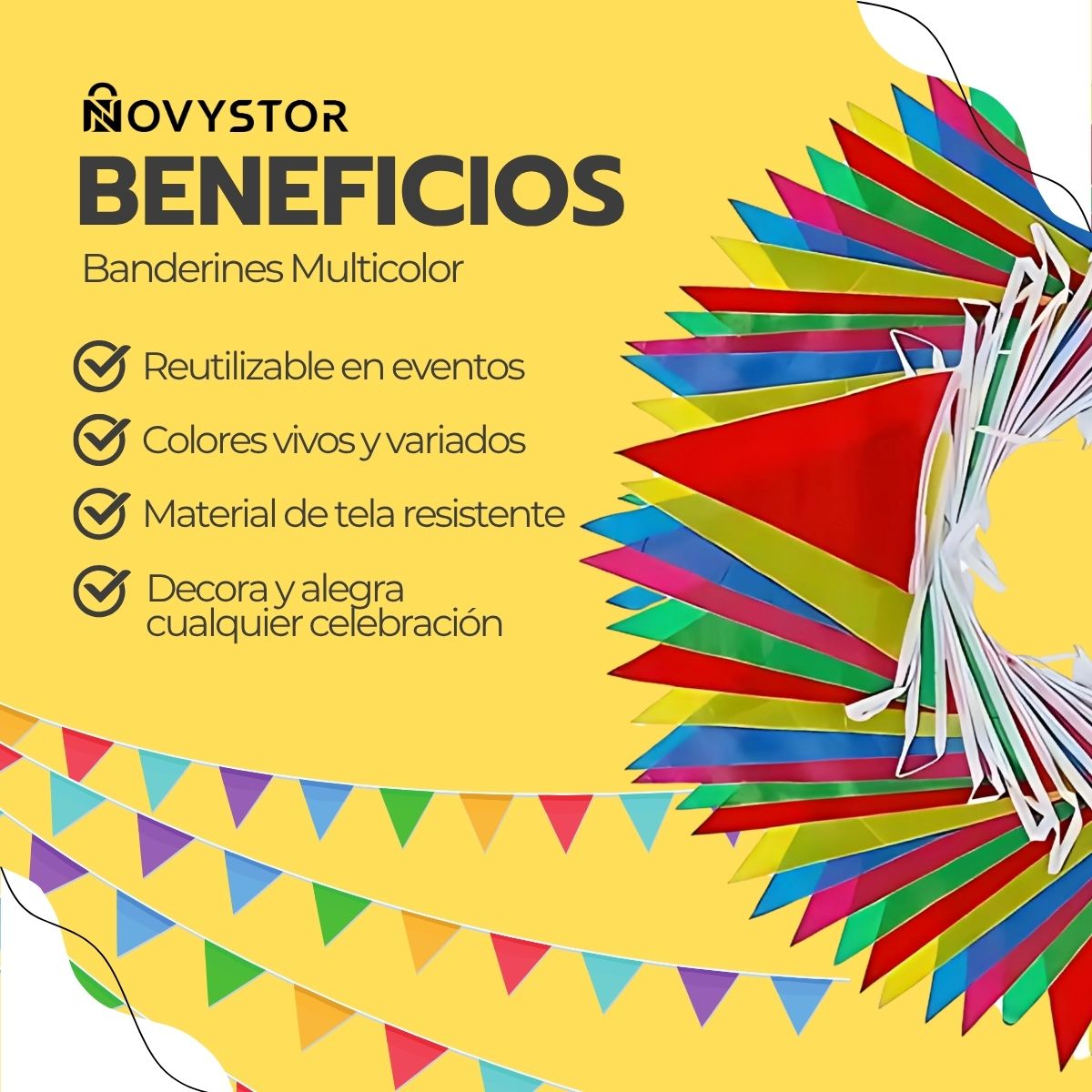 Banderines Multicolor 80mm x150 para Fiestas y Cumpleaños