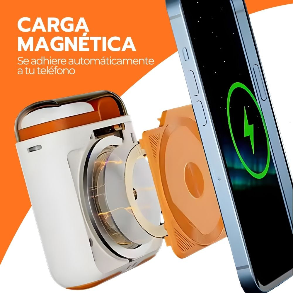 Power Bank Magnético 10000mAh de Carga Inalámbrica y Luz LED