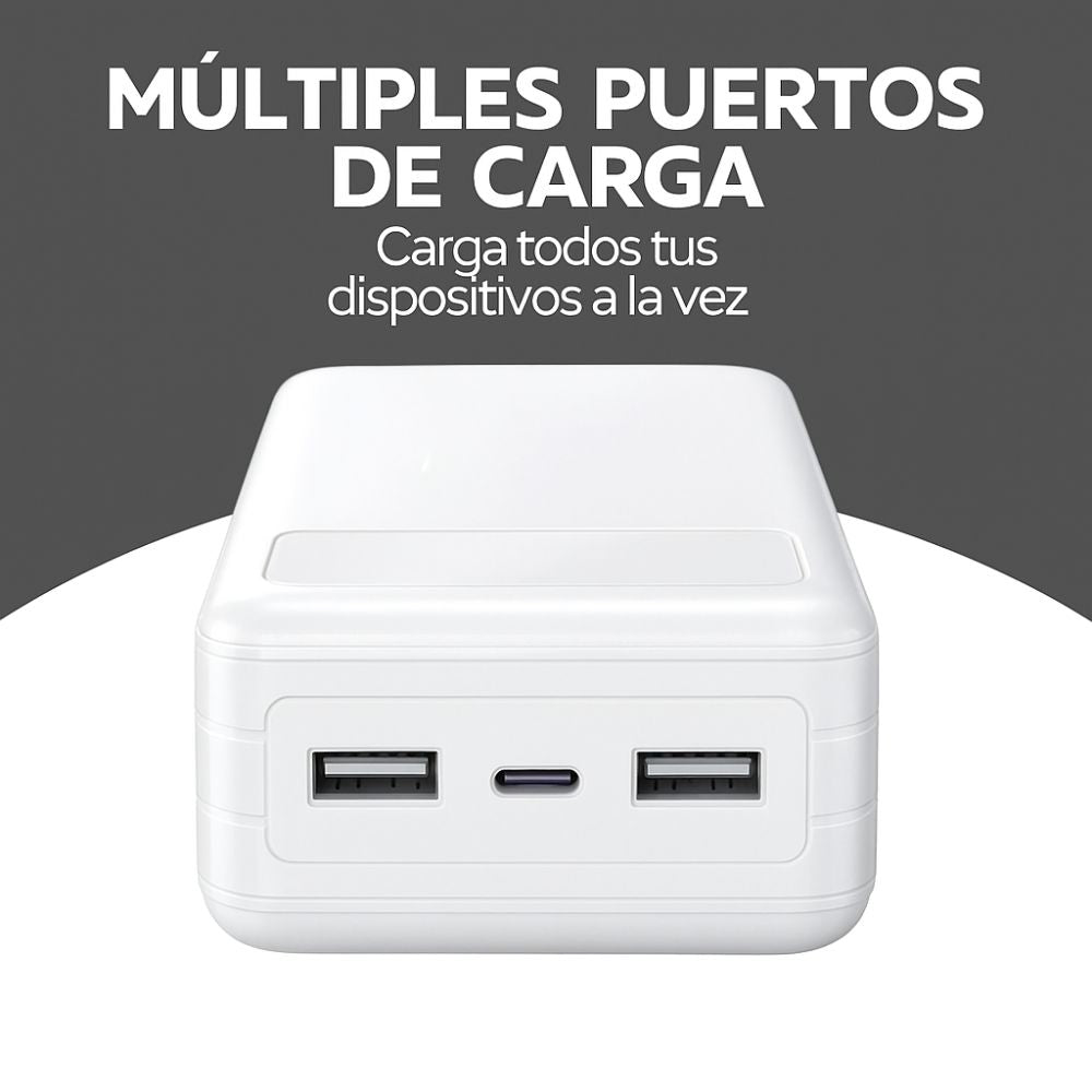 Power Bank 30000mAh Carga Rápida Portátil USB-C