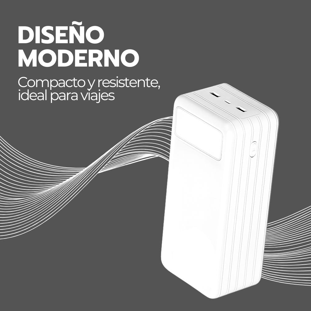 Power Bank 30000mAh Carga Rápida Portátil USB-C