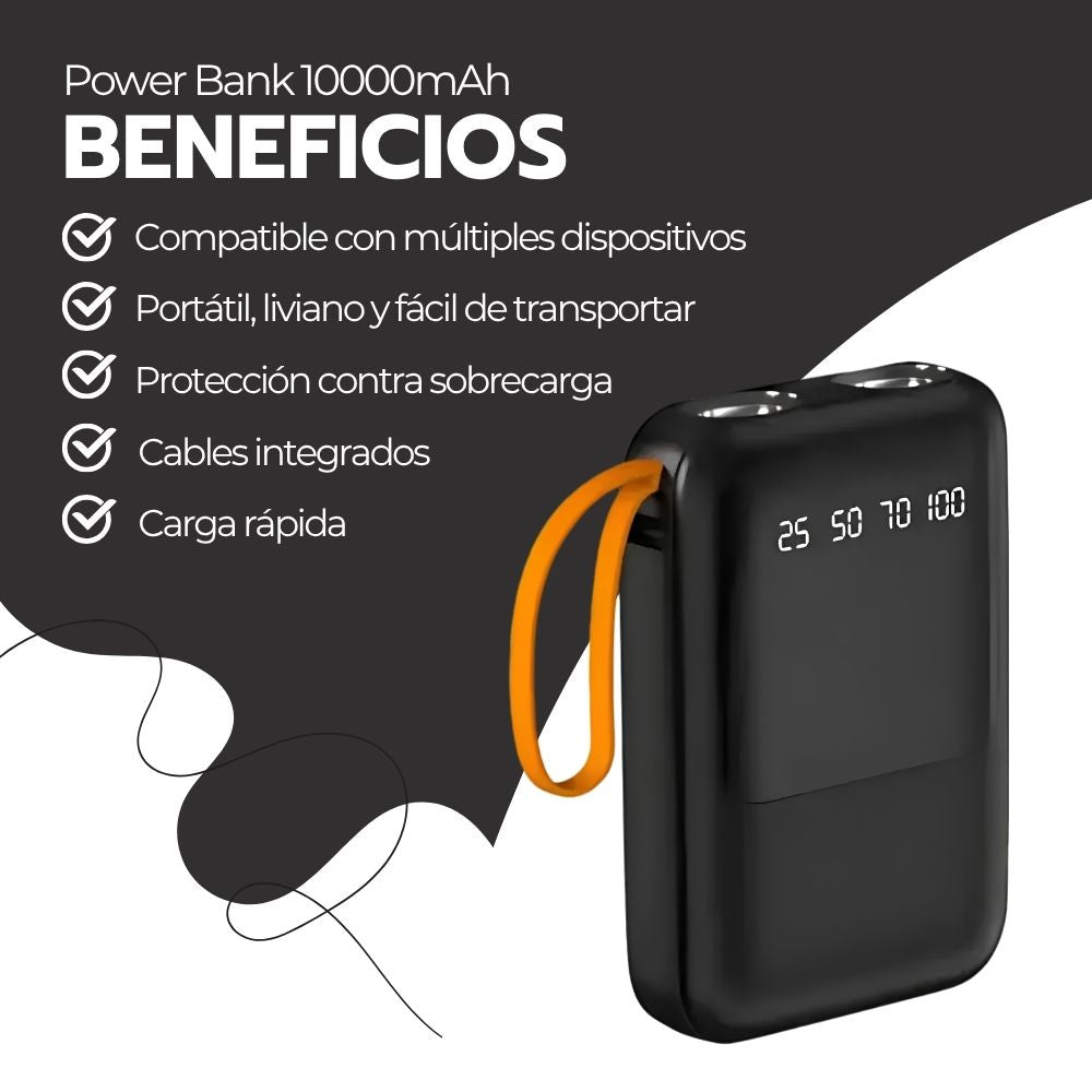 Power Bank R47 10000mAh Carga Rápida LED Pantalla