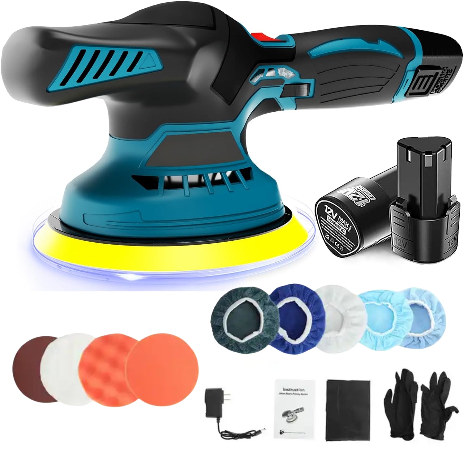 Pulidora Lijadora Inalámbrica 6 Velocidades +2 Baterías 12V