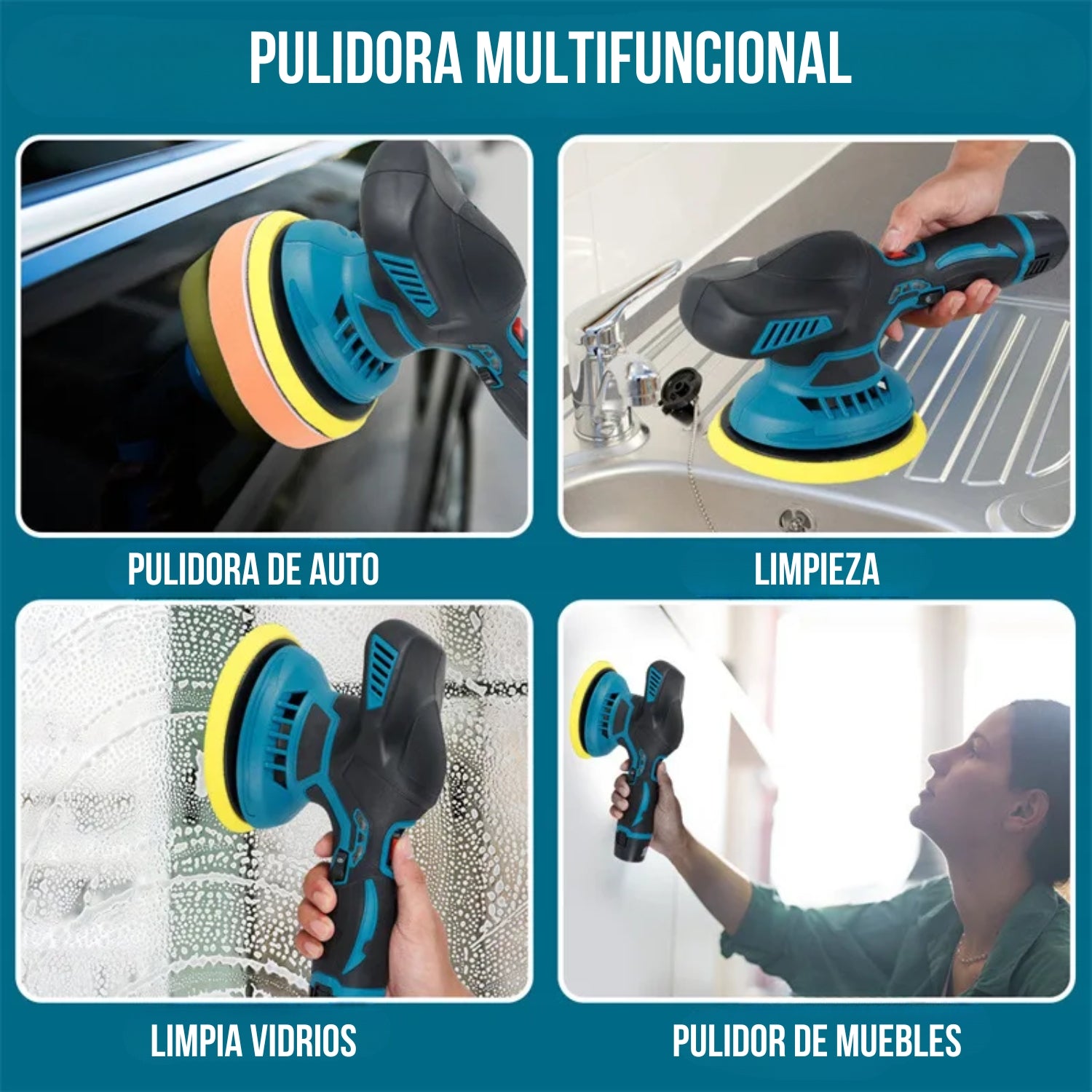 Pulidora Lijadora Inalámbrica 6 Velocidades +2 Baterías 12V