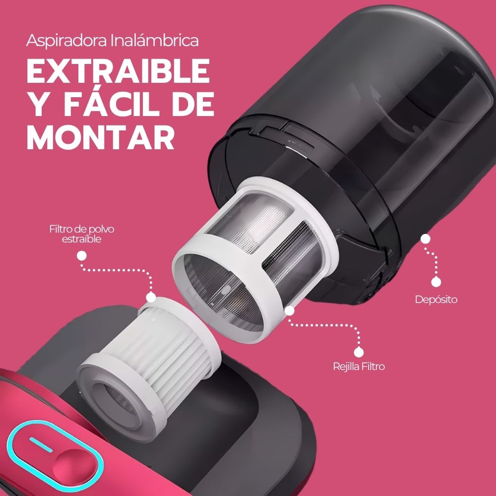 Aspiradora Inalámbrica Eliminadora de Ácaros al Vacío