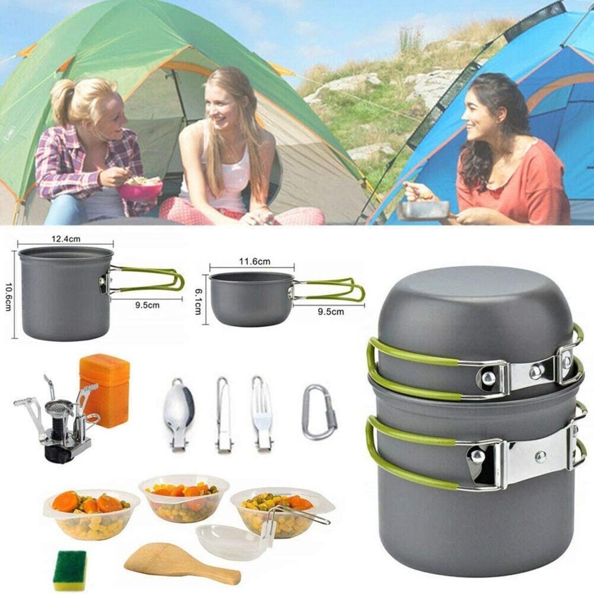 Set Ollas Camping 16 Piezas