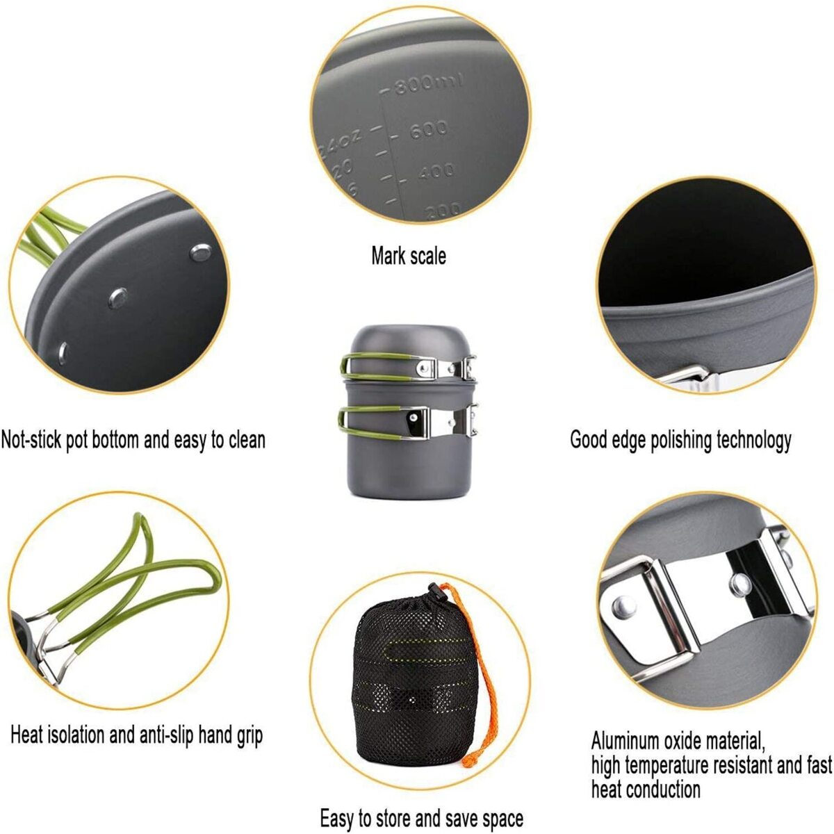 Set Ollas Camping 16 Piezas