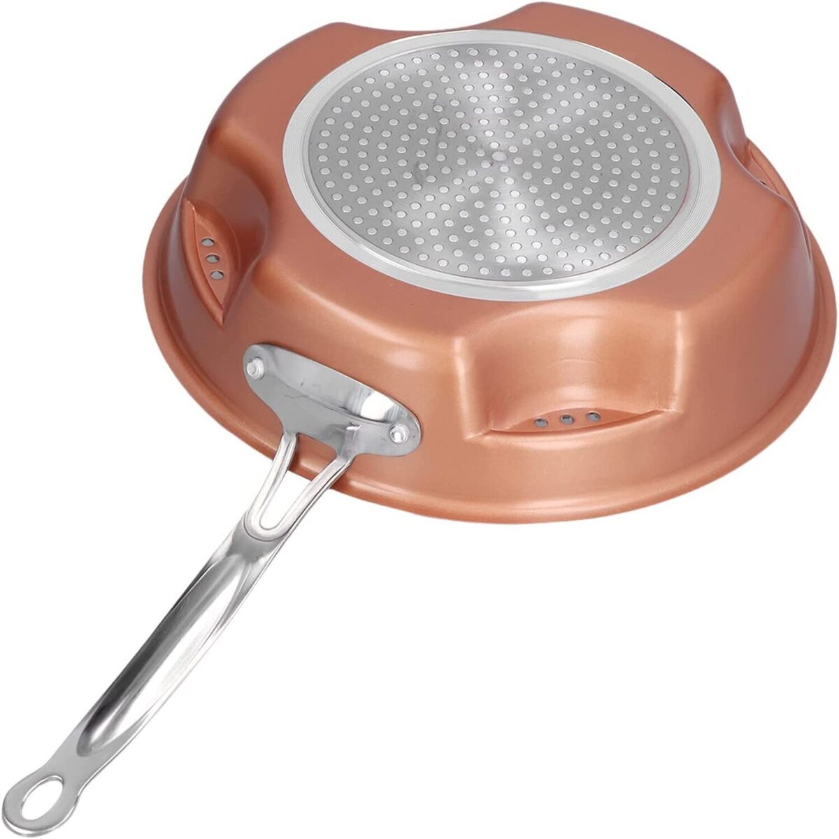 Sarten Freidora Color Cobre Vaporera Antiadherente