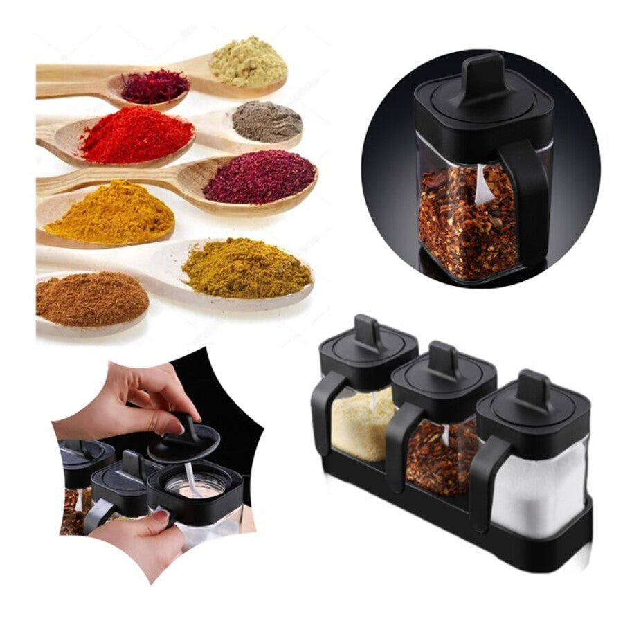 Set Especieros Herméticos 3 Piezas Para Especies Con Cuchara