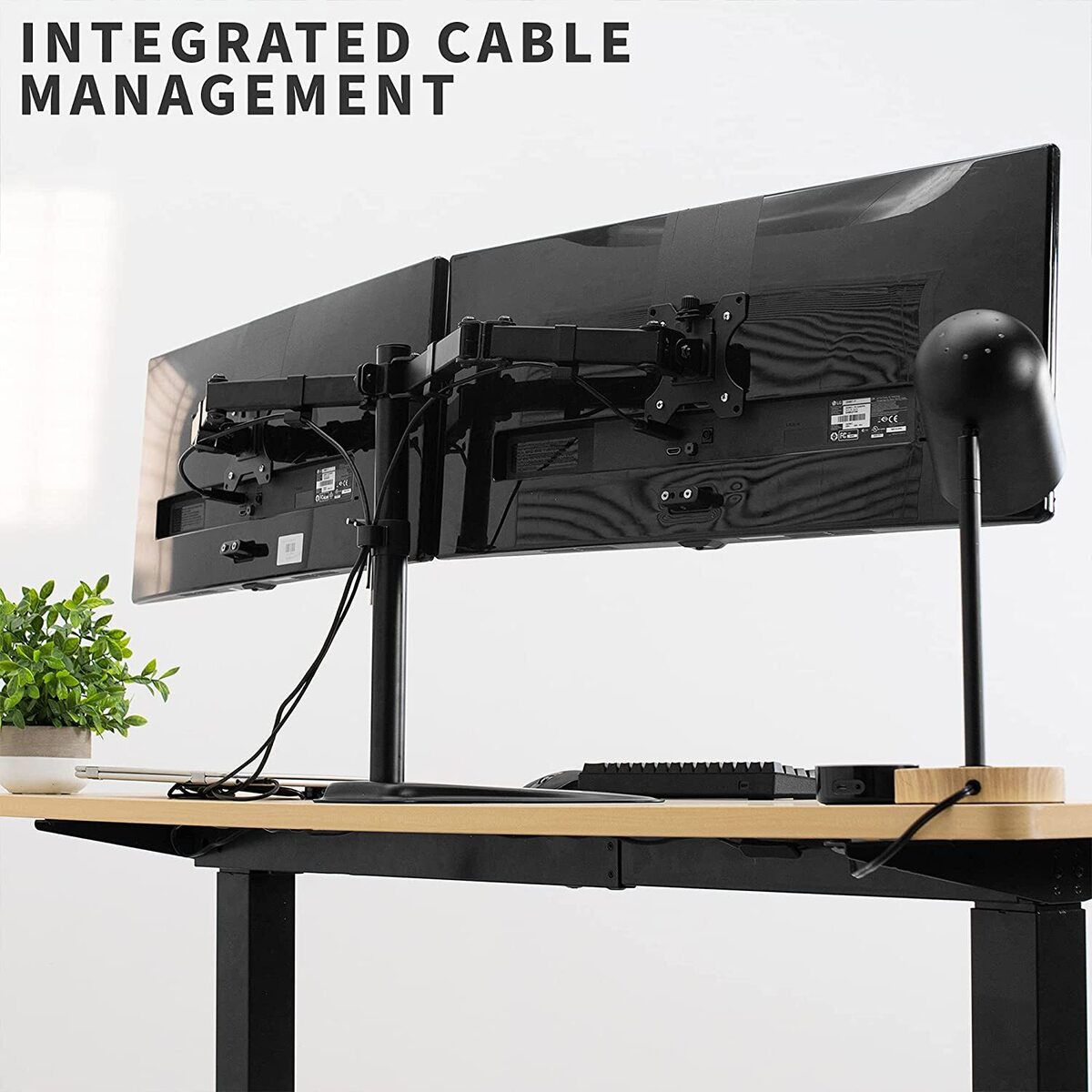 Soporte Base Para Monitor Doble 13 - 27 Soporte Doble 2 Brazos Escritorio Monitor