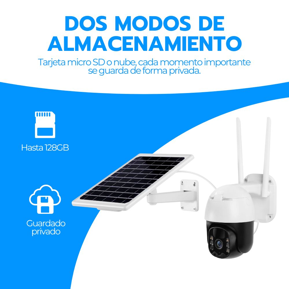 Cámara de Seguridad Solar IP66 5MP con Visión Nocturna