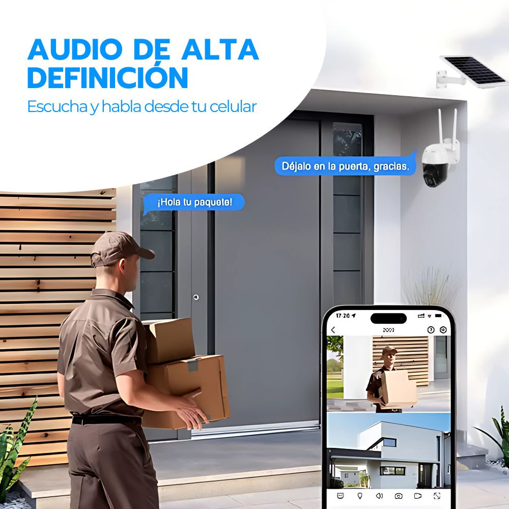 Cámara de Seguridad Solar IP66 5MP con Visión Nocturna