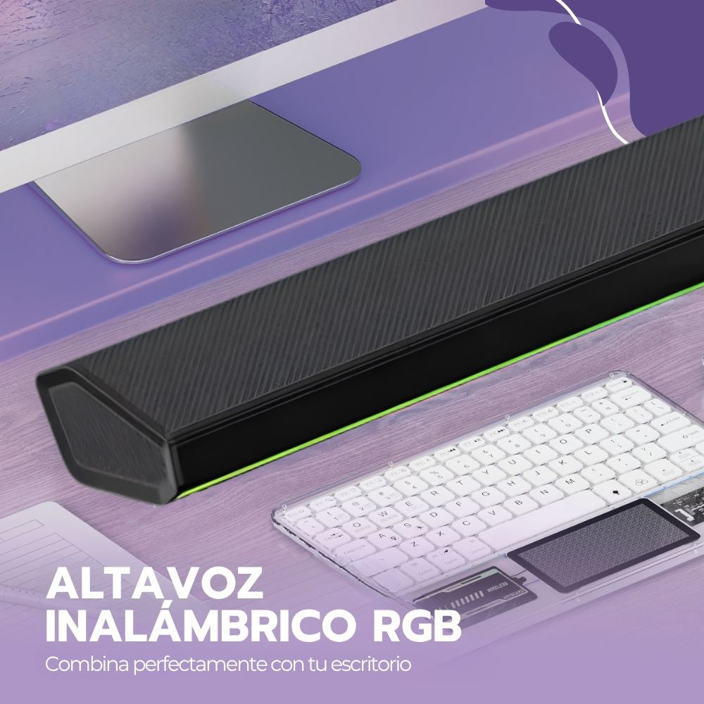 Barra de Sonido Bluetooth 5.3 Soundbar 80cm con Luces RGB