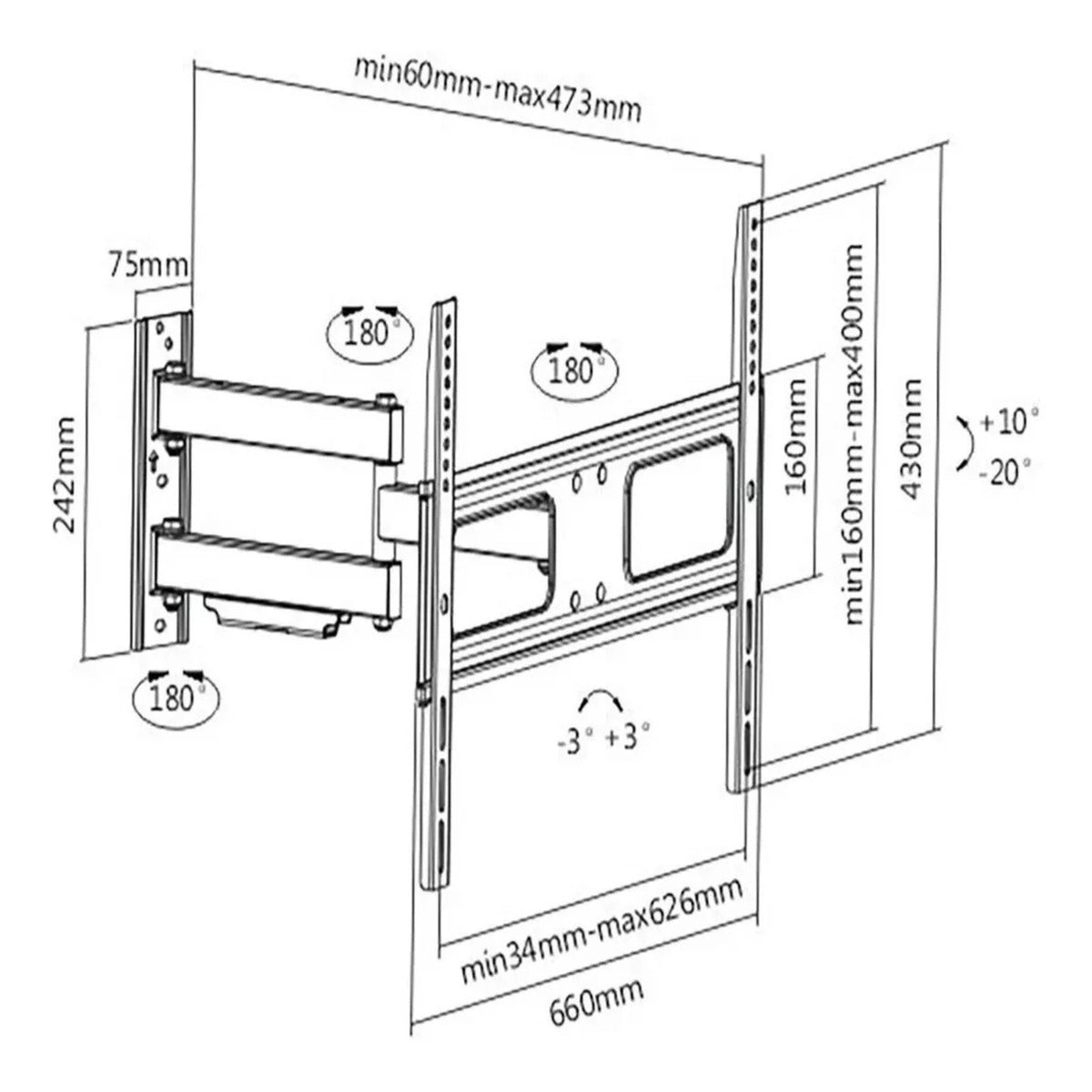 Soporte Led/lcd Universal Brazo Móvil 26 - 63 50k