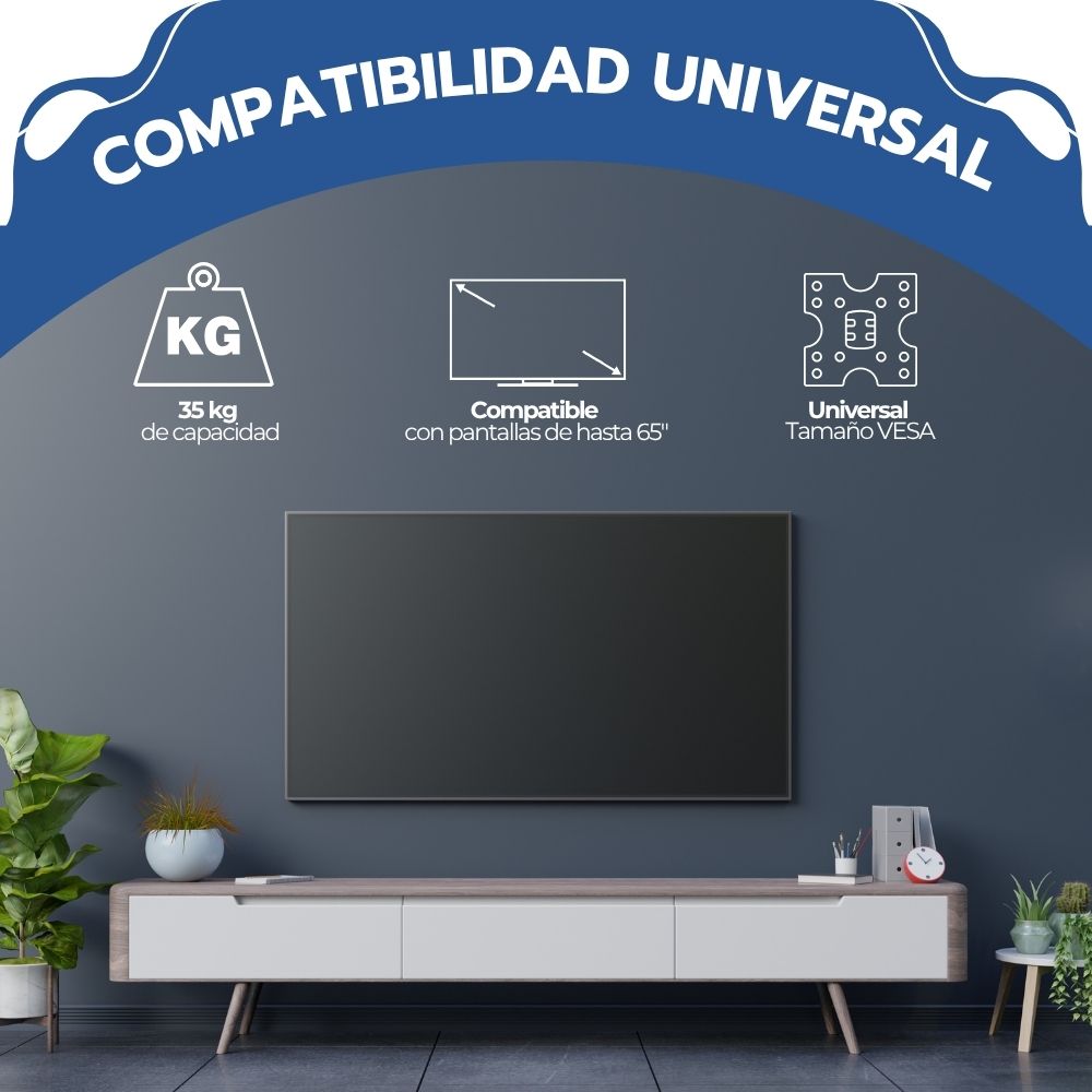 Soporte TV Articulado 26-65 Pulgadas Acero Brazo Doble