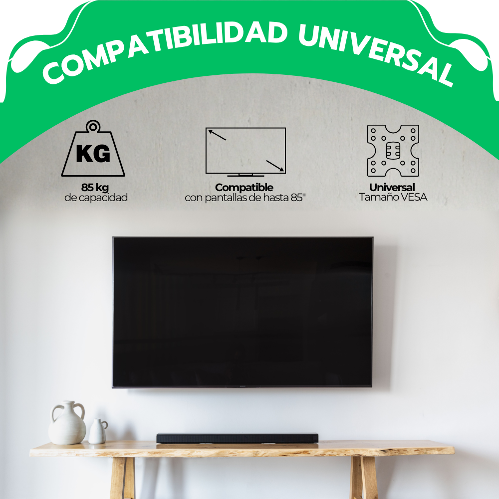 Soporte TV Profesional 55-85" Acero Reforzado 360°