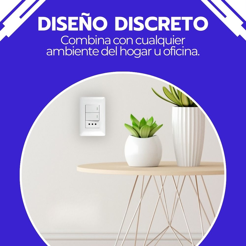 Enfunche + 2 interruptores 10A 250V Blanco Hogar y Oficina