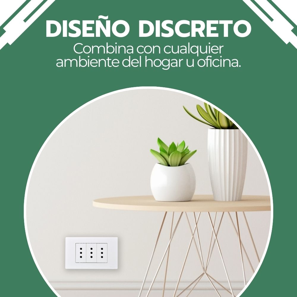 Enchufe Tomacorriente Triple 250V Blanco Hogar y Oficina