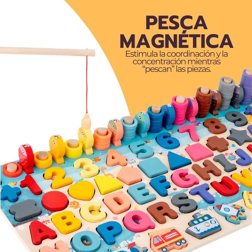 Tablero Educativo Infantil Monterossi 7 en 1 de Madera