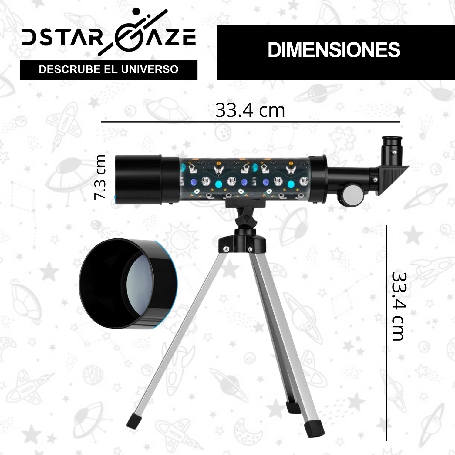 Telescopio Astronómico Profesional F36050m diseño espacial