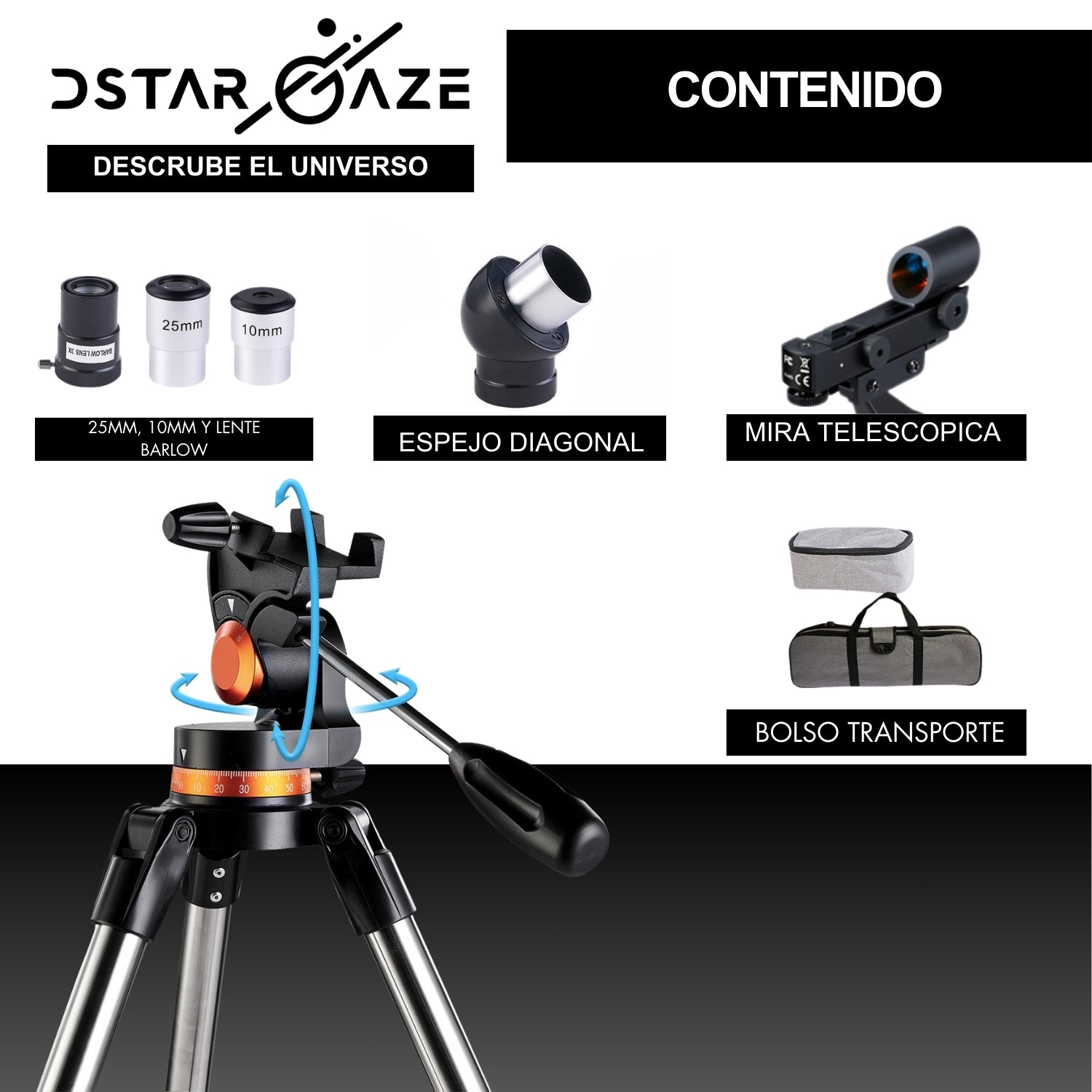 Telescopio Astronómico Profesional 50080Cm Fibra Carbono