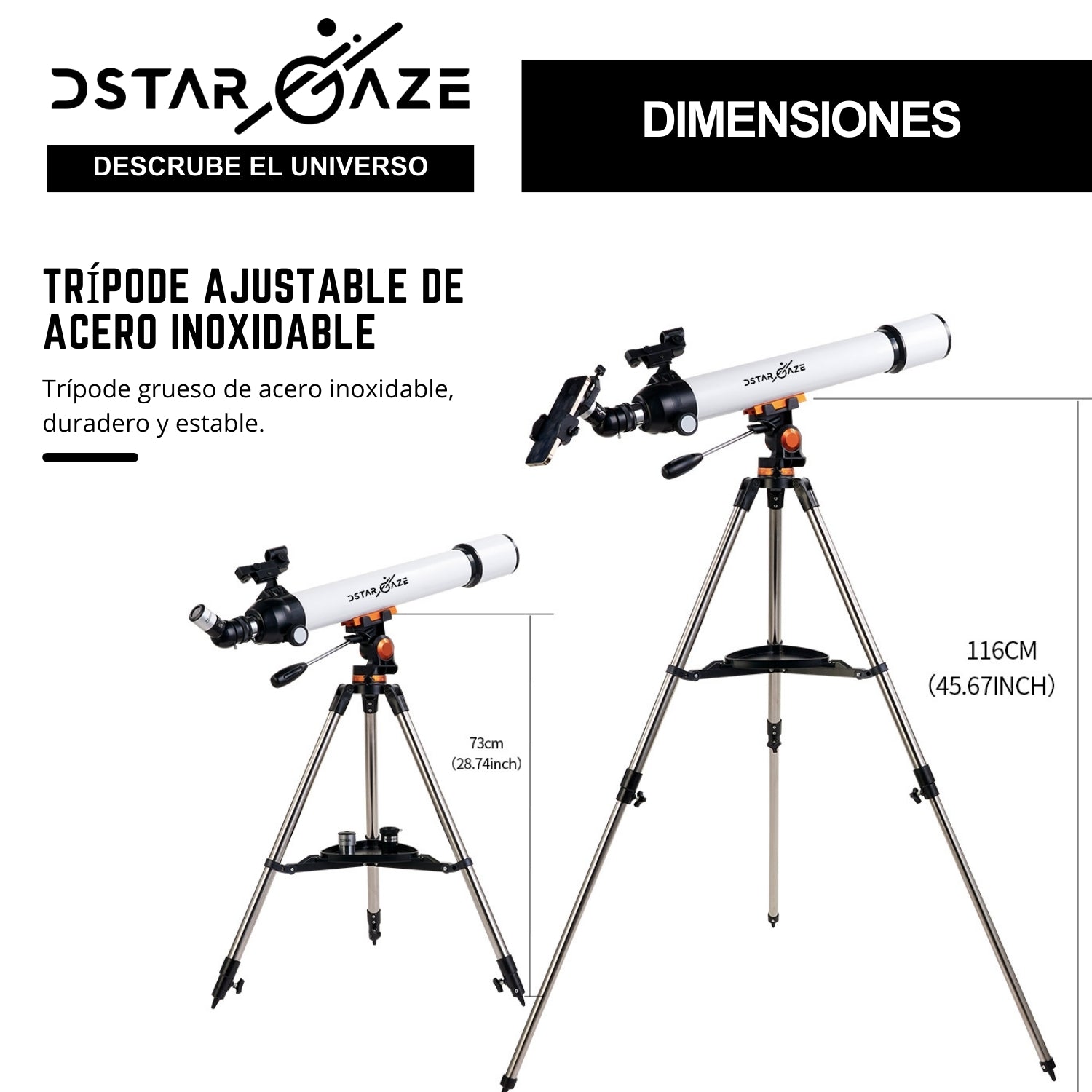 Telescopio Astronómico Profesional Monocular 70070m