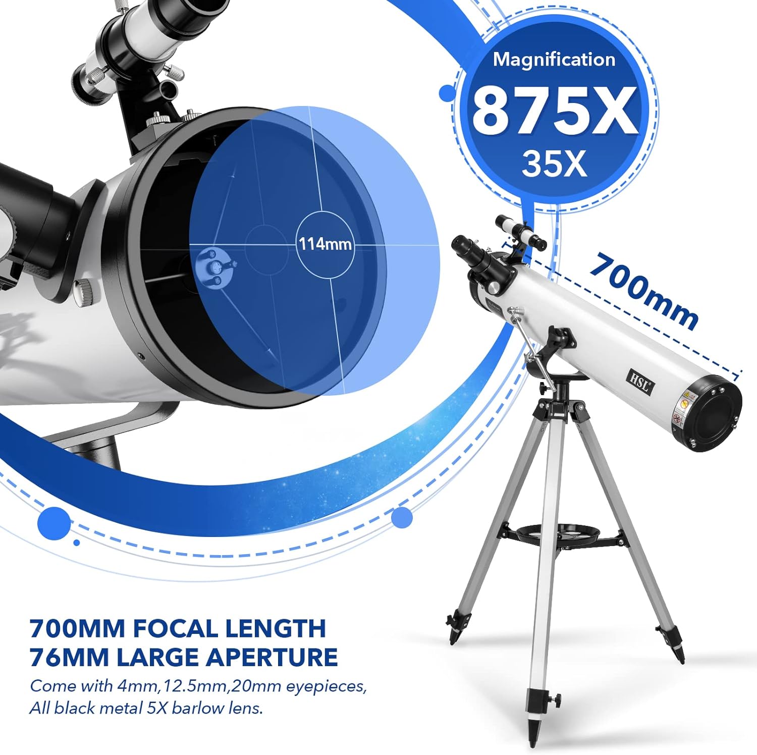 Telescopio Astronómico Profesional F70076