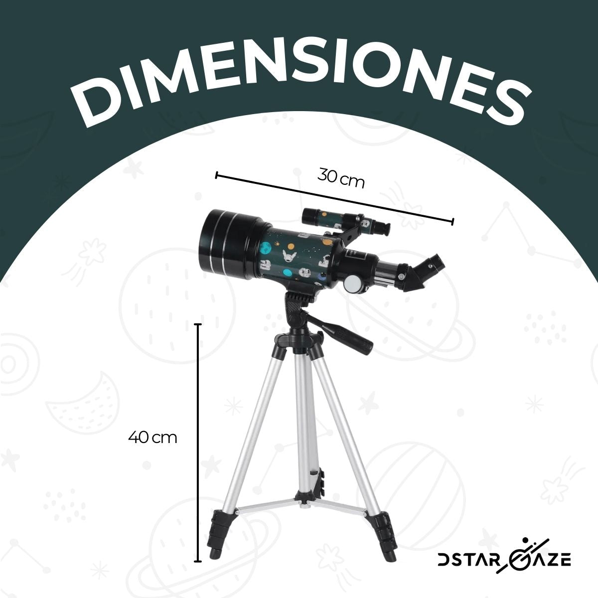 Telescopio Astronómico 30070m con Diseño Espacial