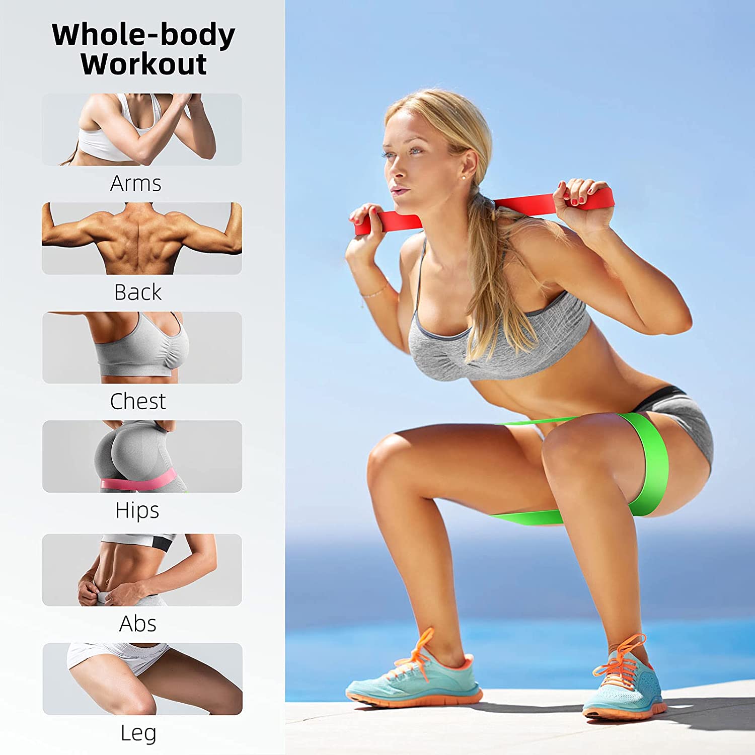 Pack 5 Bandas Elásticas Resistencia Circulares Yoga Pilates