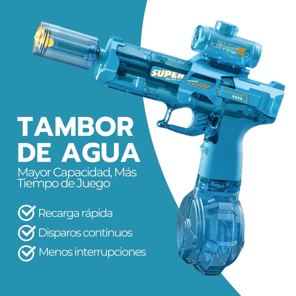 Pistola de Agua Inalámbrica Recargable con Batería y luz