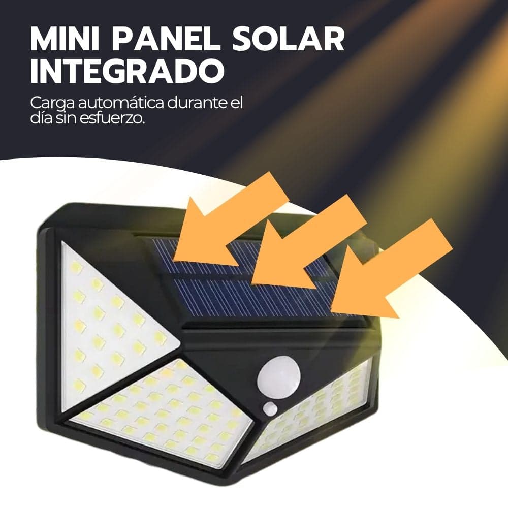 Foco Solar 100 Led Sensor Movimiento Con Pinza Ip65 Negro — imagen 5