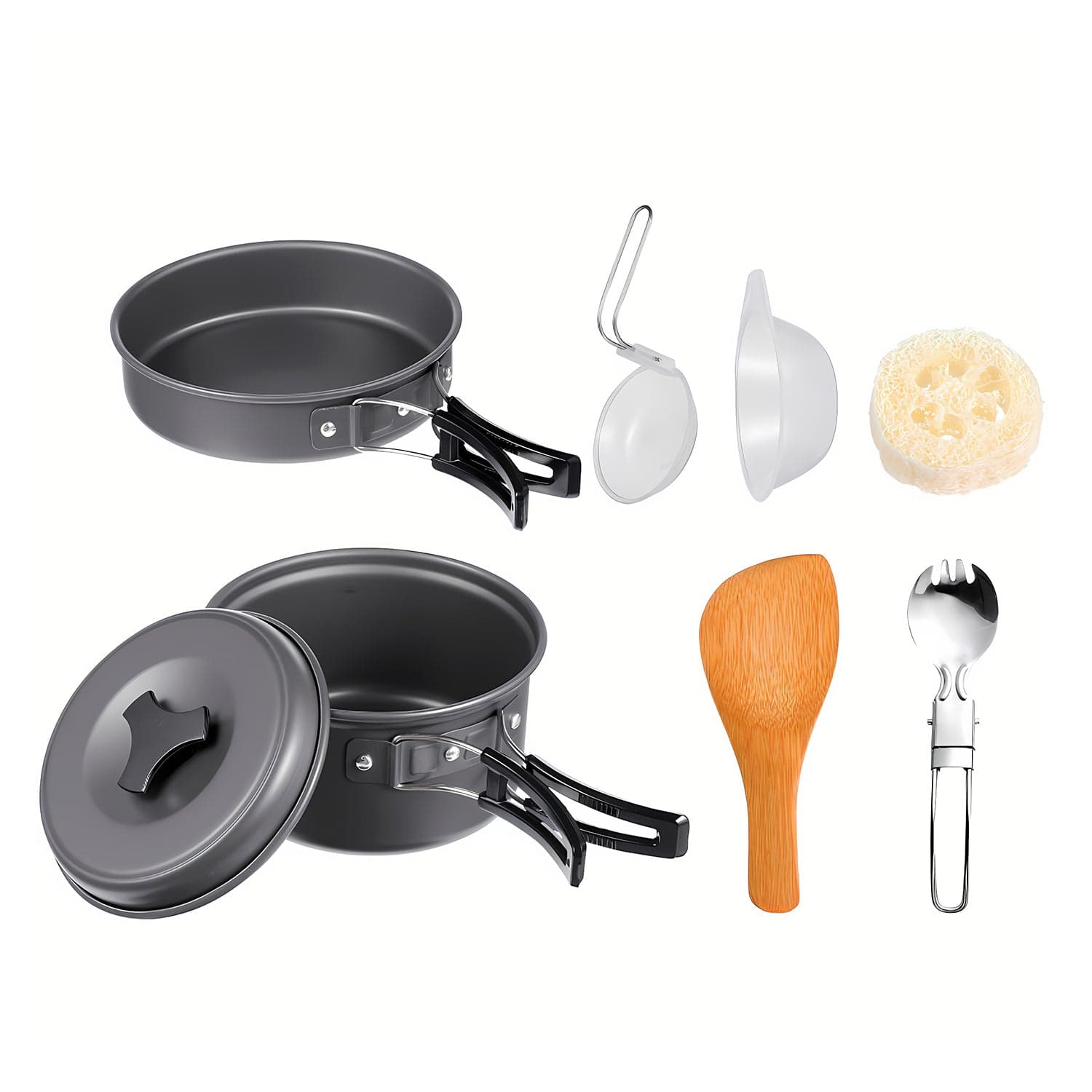 Set Ollas Camping 5 Piezas Cocinilla Color Gris
