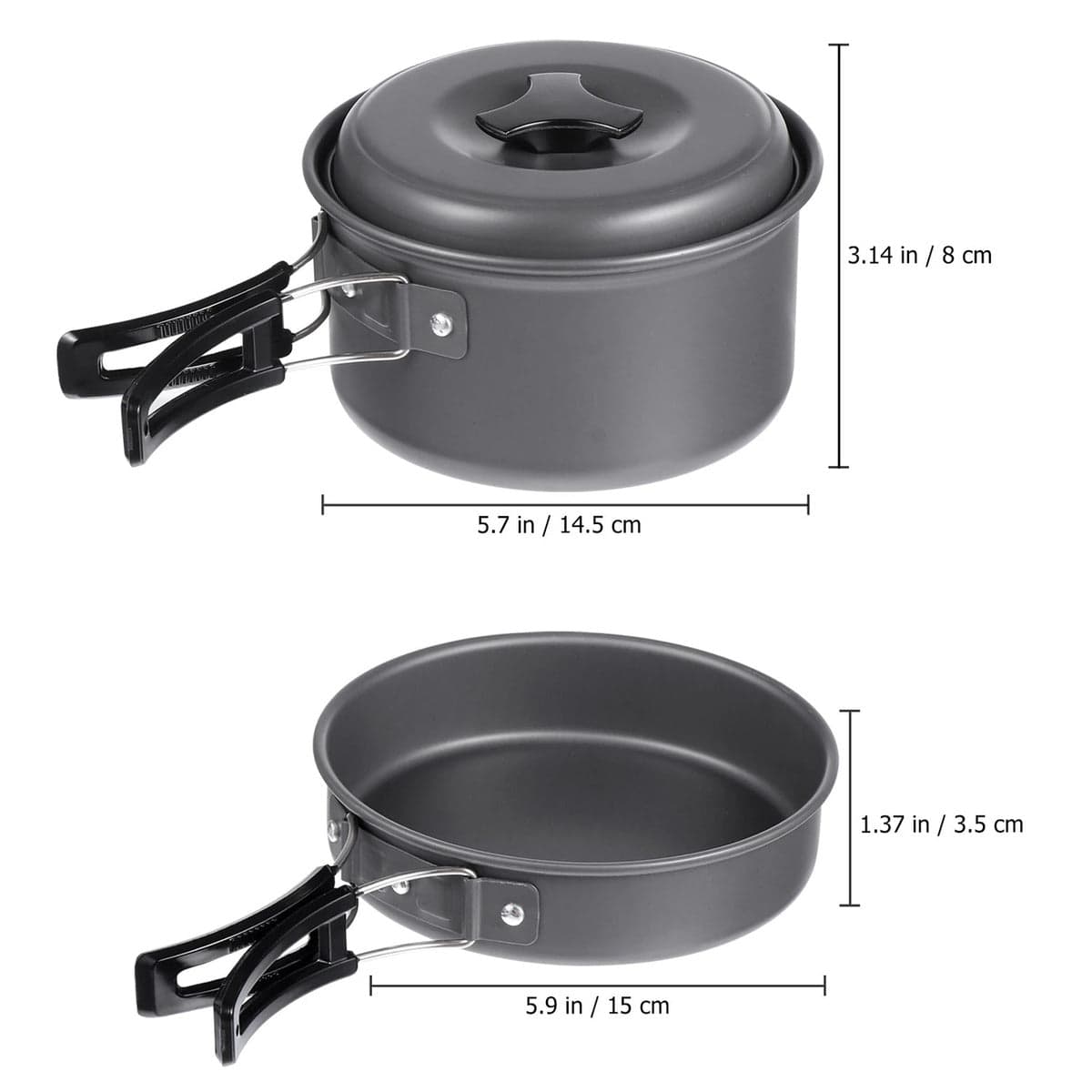 Set Ollas Camping 5 Piezas Cocinilla Color Gris — imagen 5
