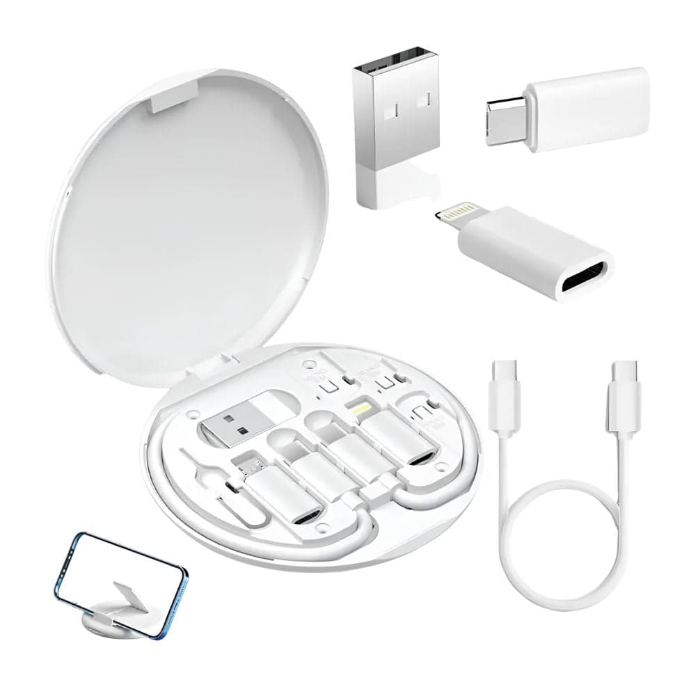 Kit Adaptadores Cable Usb 5 En 1 Usb C Micro 60w Para iPhone Blanco — imagen 2