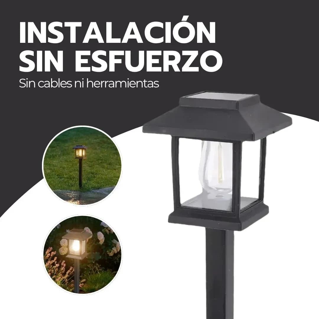 Lámpara Solar Led Estaca Estaca Jardín Parque Negro — imagen 9