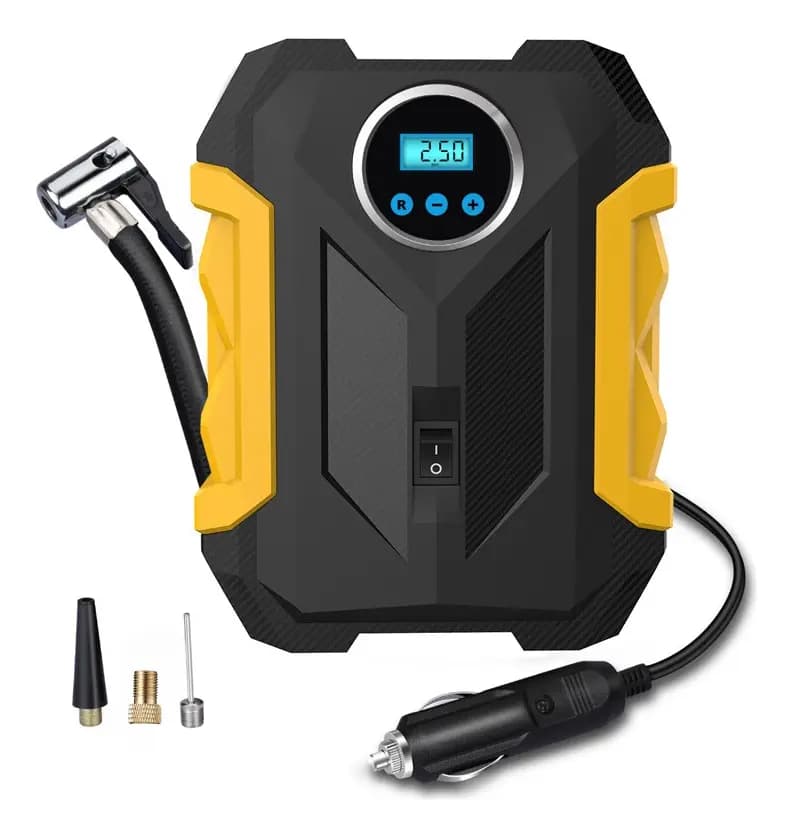 Compresor De Aire Portátil Digital 12v Todo Neumático Negro — imagen 1