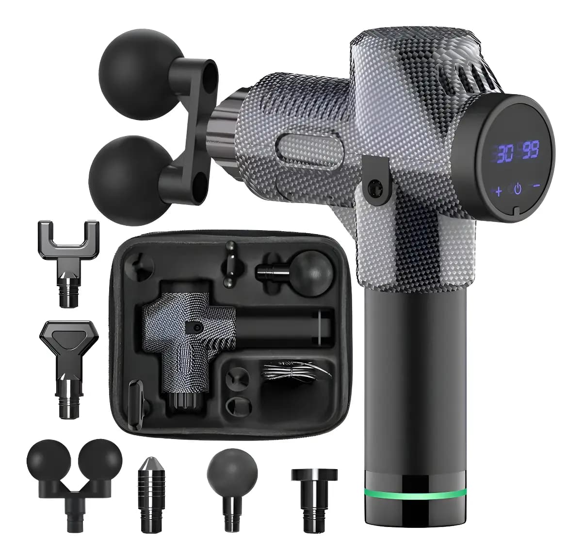 Pistola De Masaje Muscular Profesional Electrico Kine Spa Gris