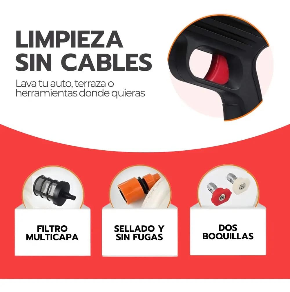 Hidrolavadora Portatil Inalambrica 48V — imagen 6