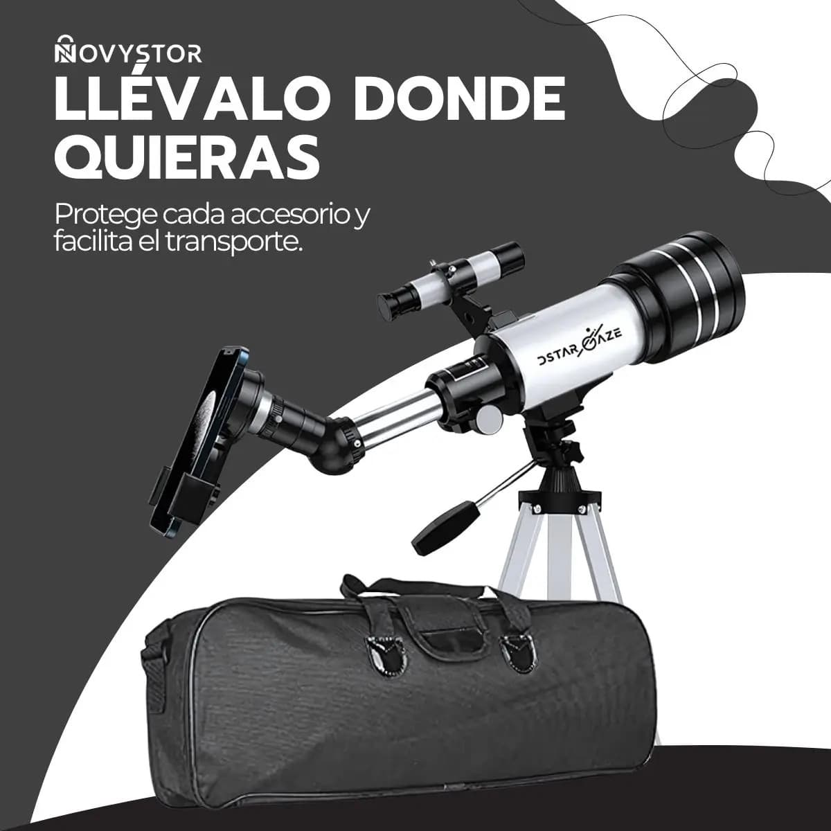 Telescopio Astronómico Profesional Monocular F40070 Blanco — imagen 7
