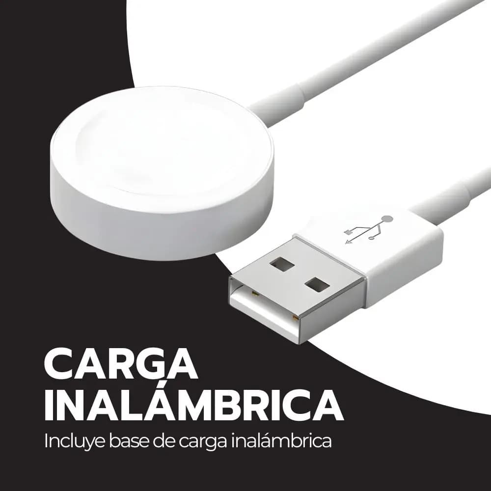Smartwatch 2.1 Ips Deportivo Bluetooth Carga Inalámbrica Blanco Milanés Negro — imagen 6