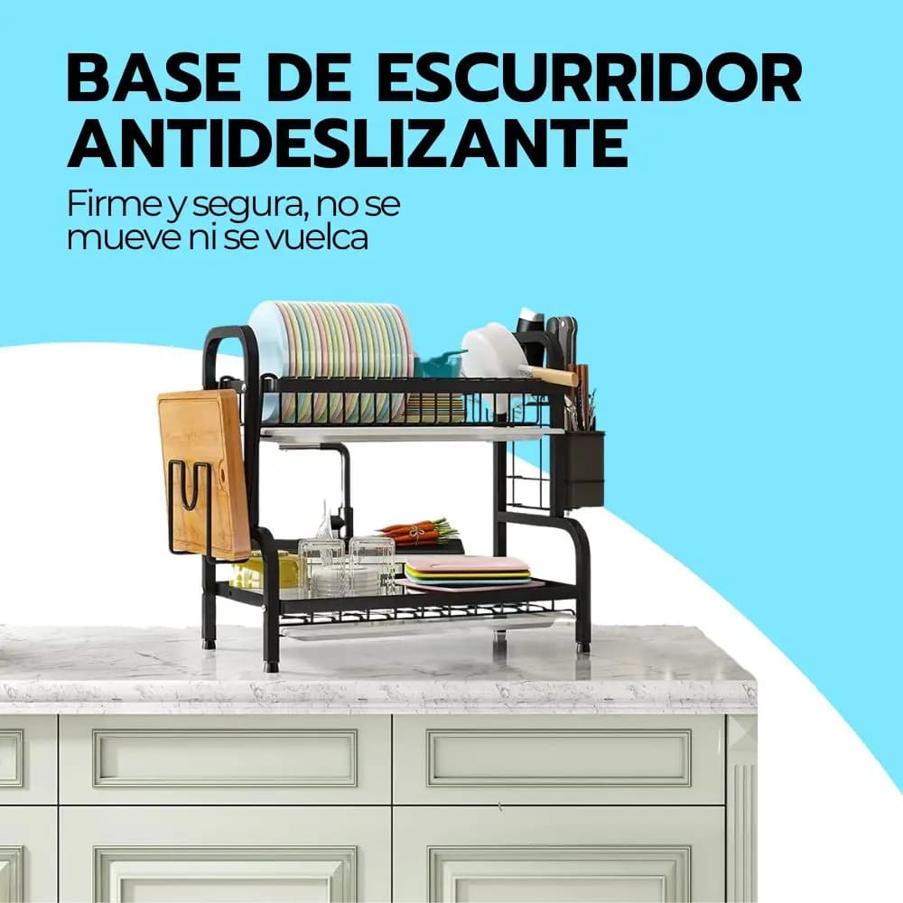 Secador Escurridor De Loza Platos 2 Niveles — imagen 7
