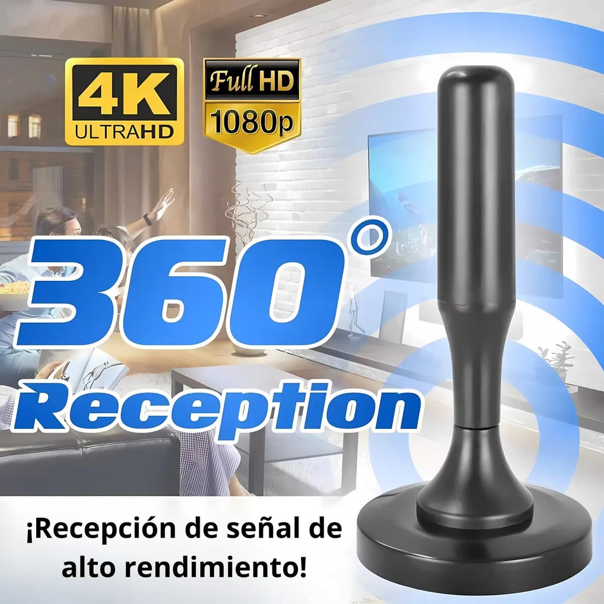 Antena Tv Digital Hd Tvd Smart Tv Negro — imagen 4