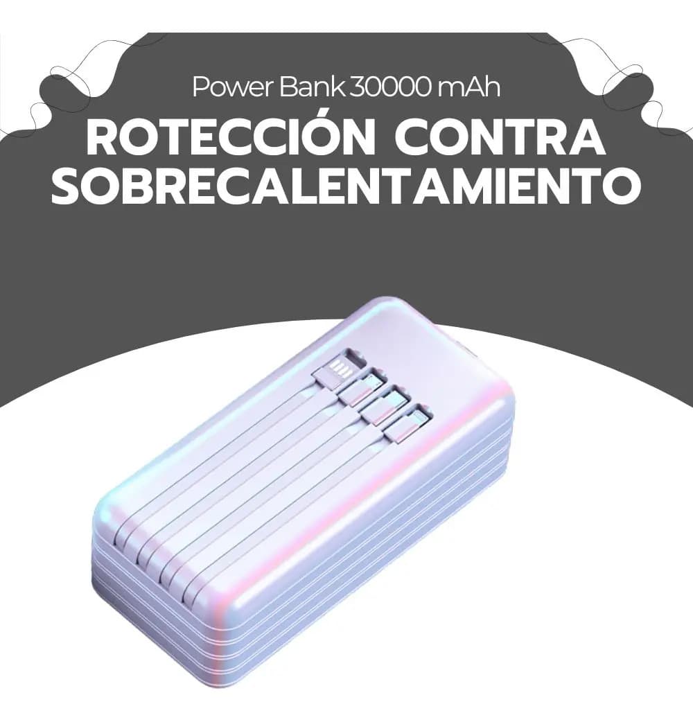 Power Bank 30000mah Carga Rápida Portátil Usb-c Blanco — imagen 9