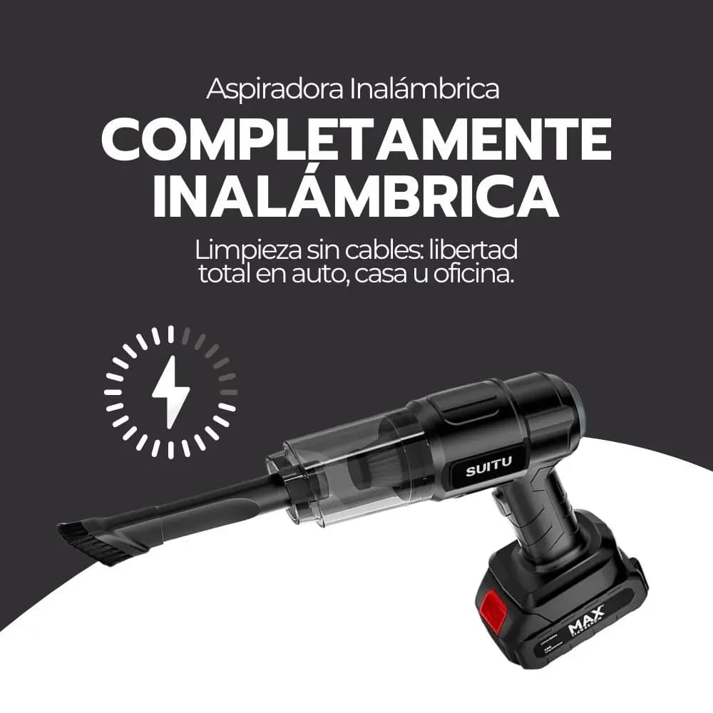 Aspiradora Inalámbrica Portátil Auto Alta Potencia 13000mah Negro — imagen 6