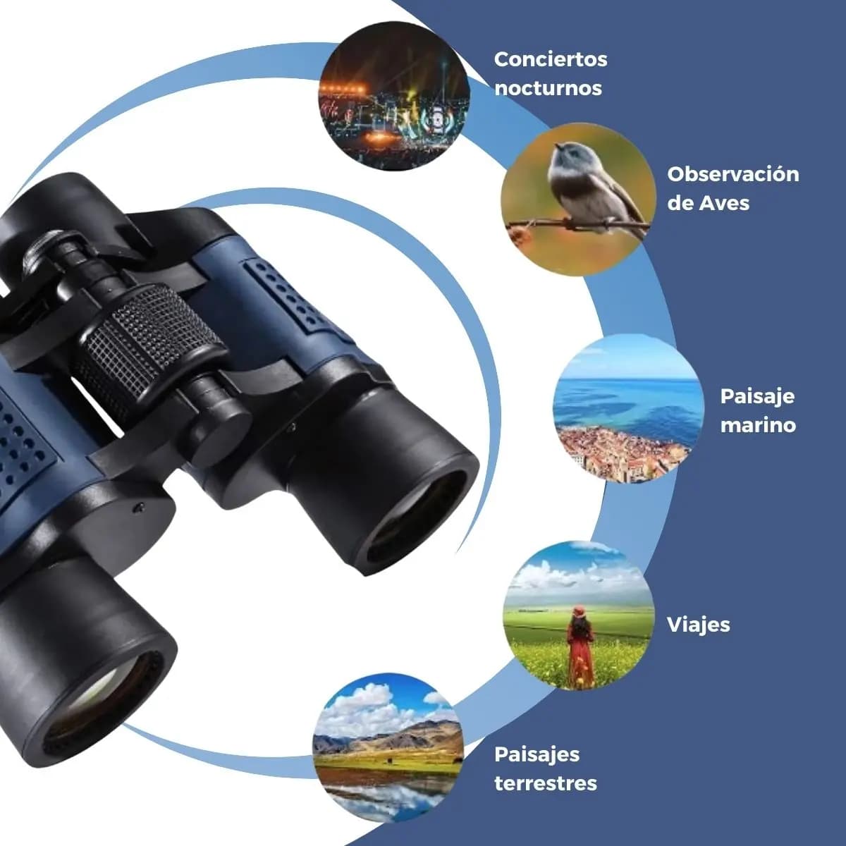 Binoculares Profesionales 60x60 Caza Binocular 1000m Pro Color Azul — imagen 5