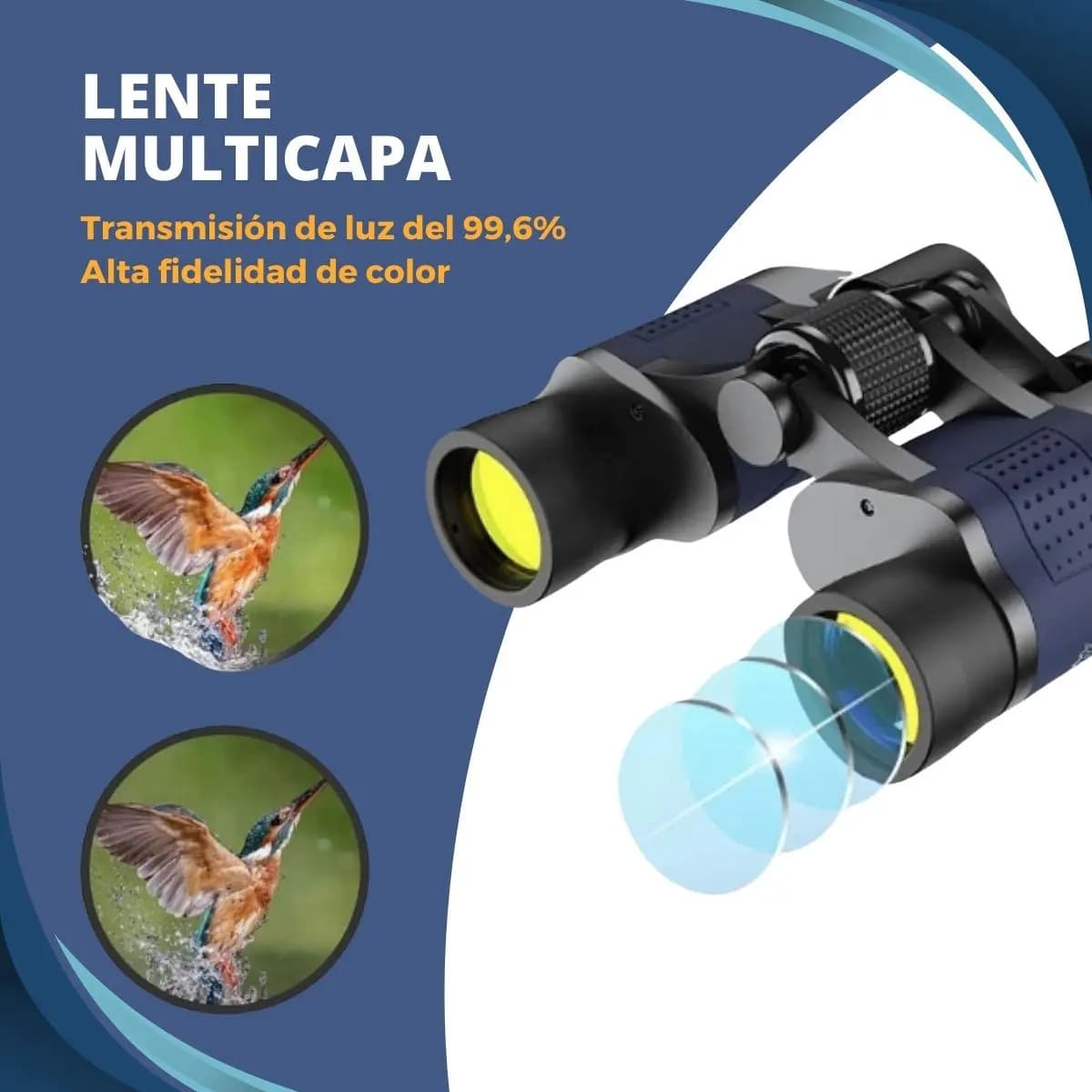 Binoculares Profesionales 60x60 Caza Binocular 1000m Pro Color Azul — imagen 4