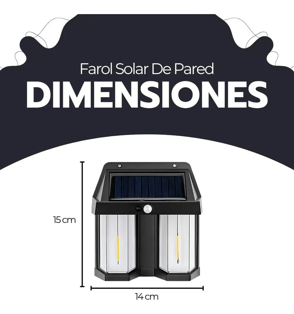 Lámpara Solar Doble Led Sensor Movimiento Exterior Ip65 Negro — imagen 10